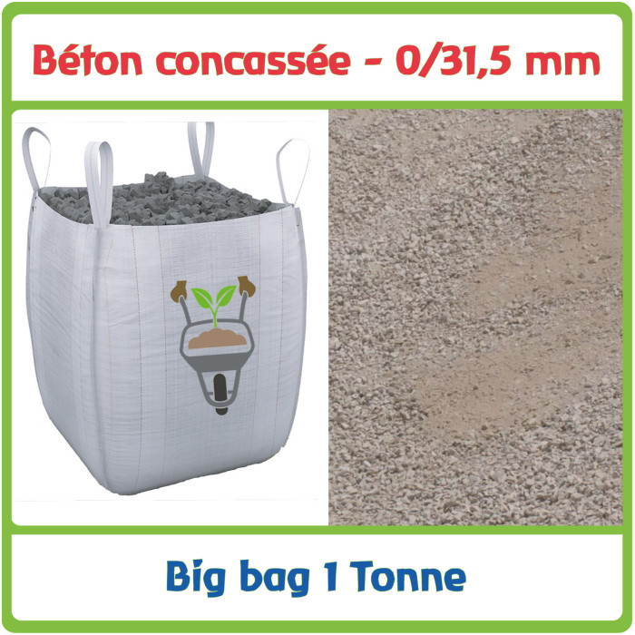 Bigbag Béton concassée - 0/31,5 mm - (Fins)