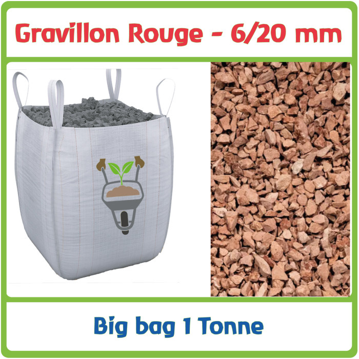 Gravier Rouge Concassé 6/14 mm – Big Bag 1T | BigBagSelect
