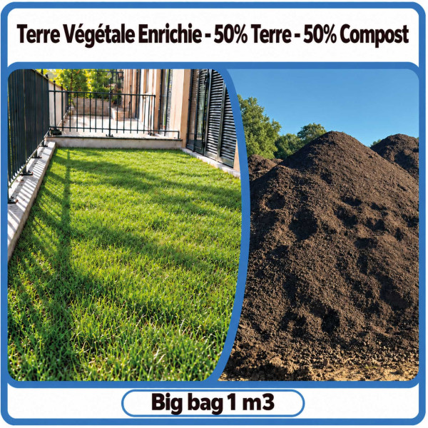 Terre Végétale Mélange 50% Terre, 50% Compost