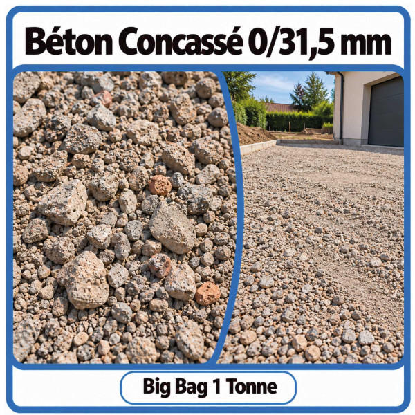 Bigbag Béton concassée - 0/31,5 mm - (Fins)